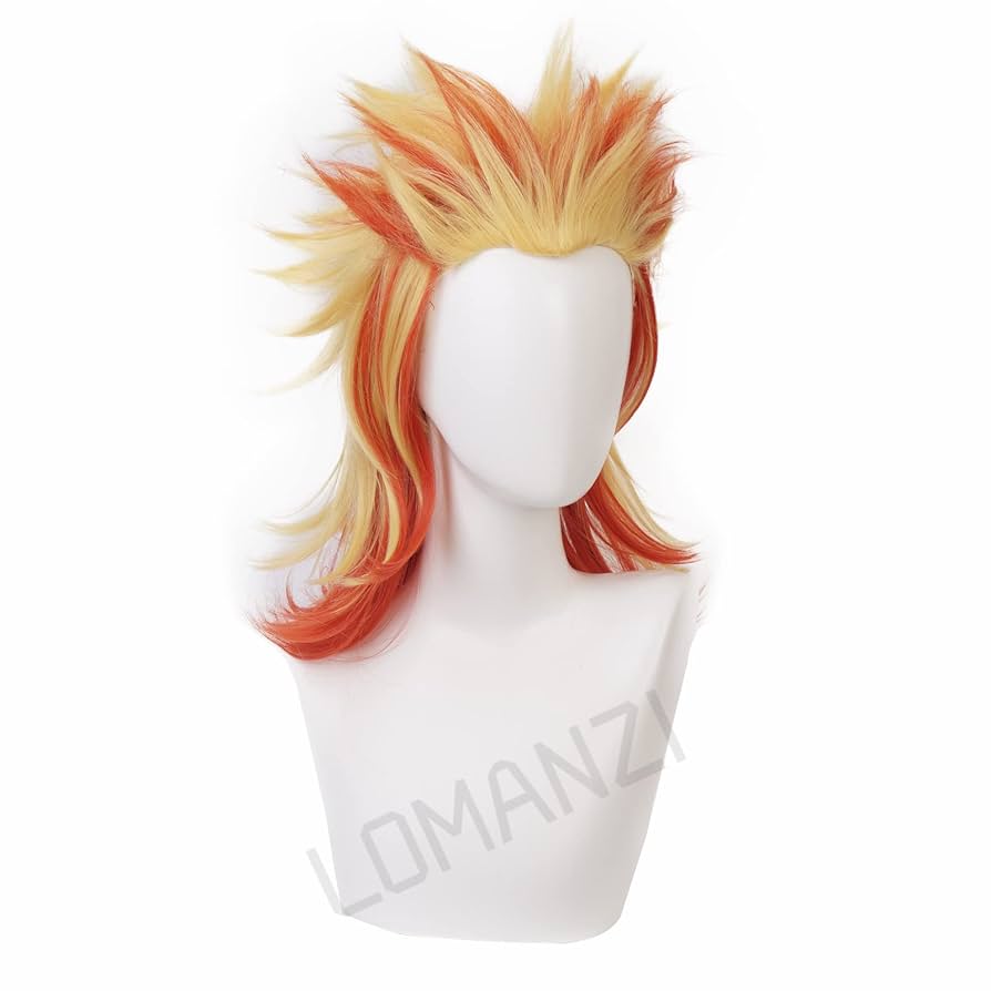 【鬼滅の刃】煉獄杏寿郎風　ウィッグ 鬼滅の刃 煉獄杏寿郎 コスプレウィッグ